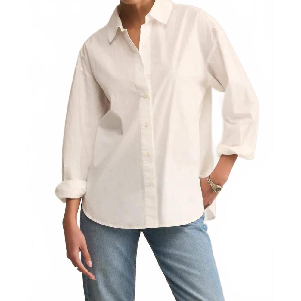 NEW Z SUPPLY elevated poplin shirt in white